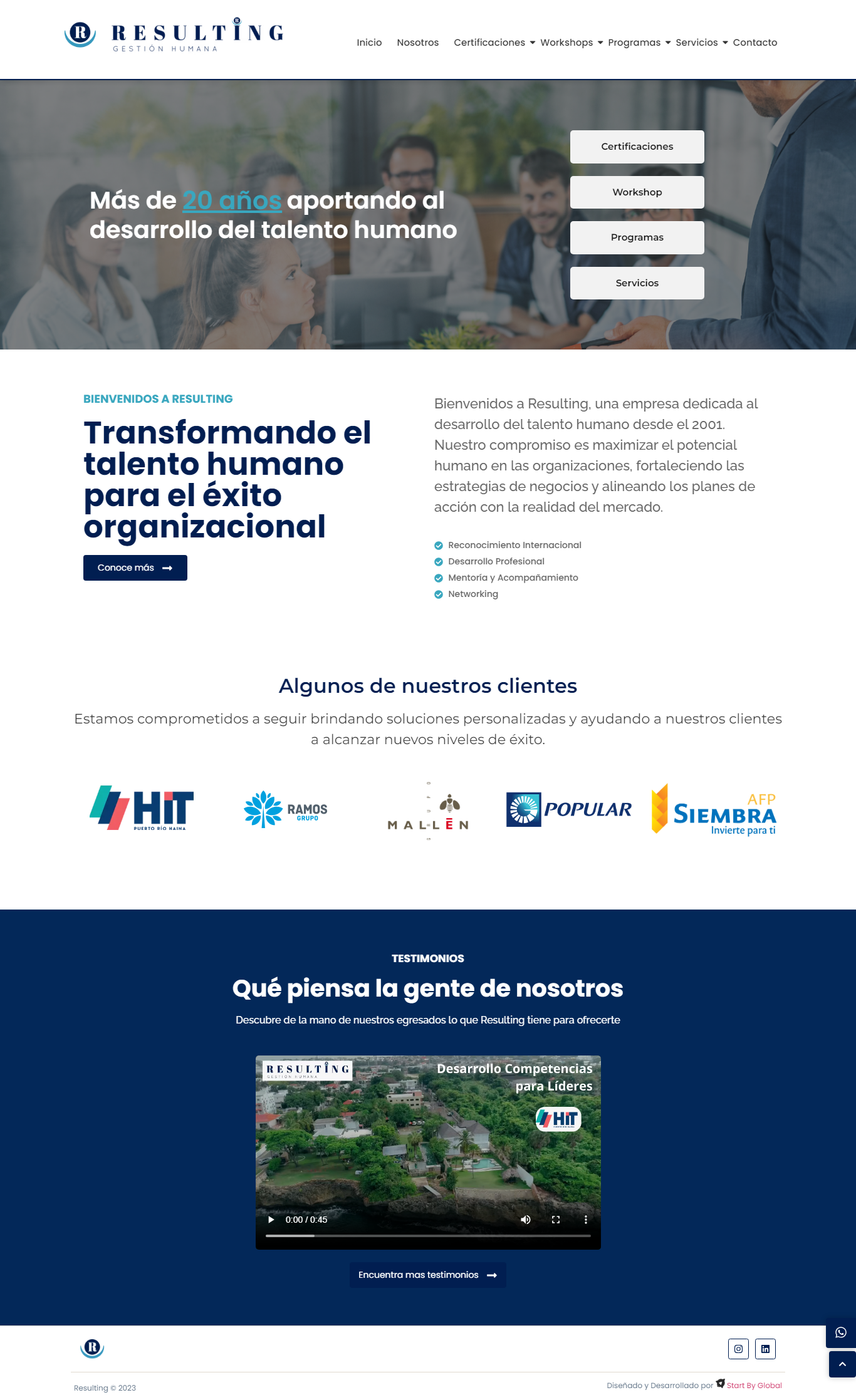 Resulting Website